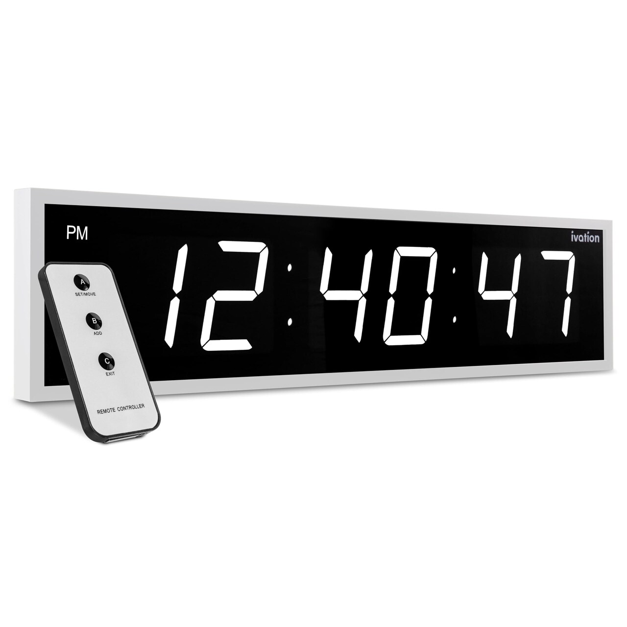 Ivation Huge 24 Inch Large Big Oversized Digital LED Wall Clock